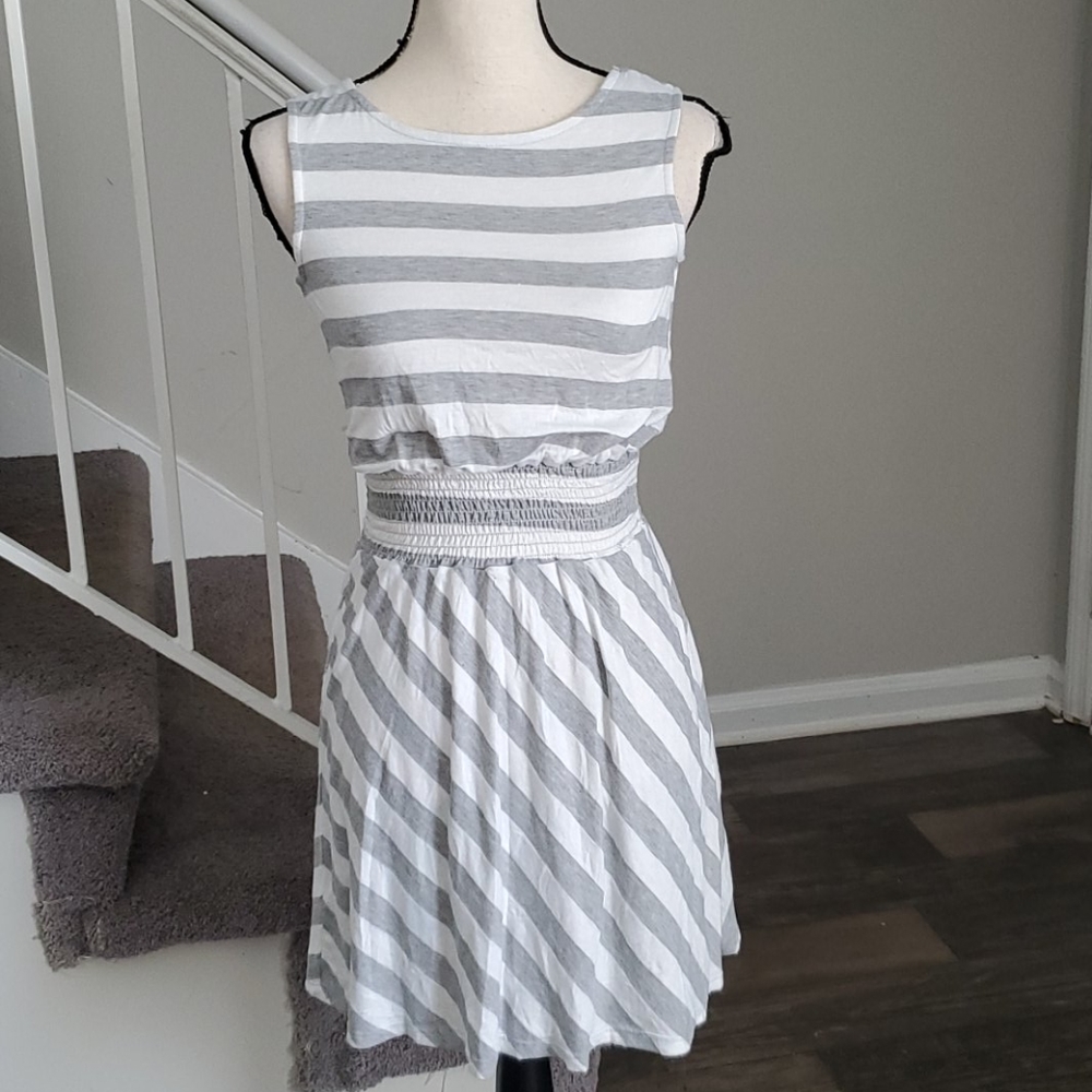 Keds Wide Stripe Open Back Casual Skater Dress